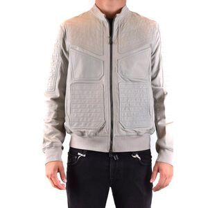 Neil Barrett Quilted Leather Jacket Men grey Blazer